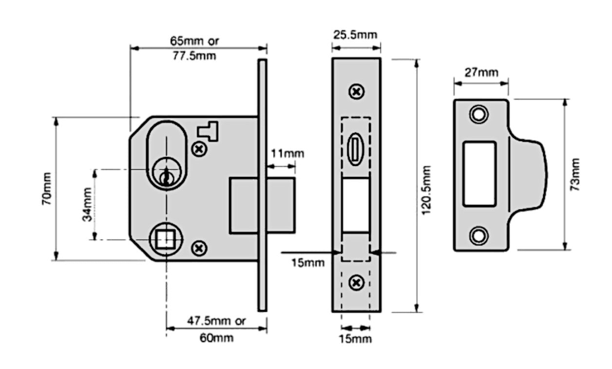 Union 2332 Oval Nightlatch Case Box Set