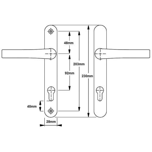 Hoppe Tokyo Asgard 205mm Lever/Lever Door Handle