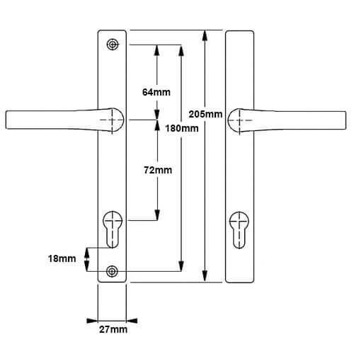 Hoppe London 205mm Door Handle