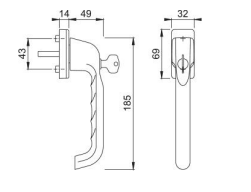 Hoppe Internal Only Tilt & Slide Patio Door Handle