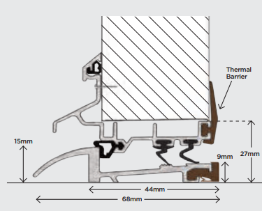 Inward Opening Threshold with Standard Ramp and Thermal Break