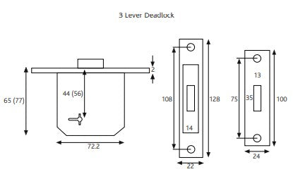 ERA 3 Lever Mortice Deadlock