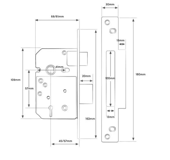 TSS British Standard 5 Lever Mortice Sashlock